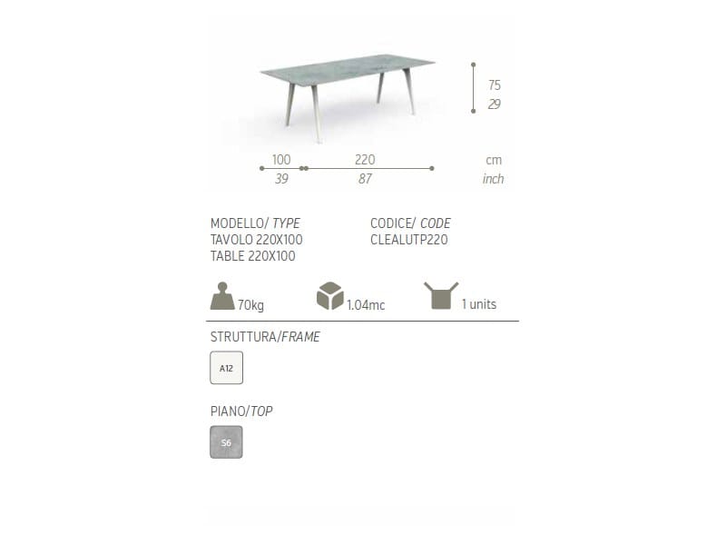 Прямоугольный садовый стол Talenti CleoSoft-alu ARCH-00053354 - Вид №2