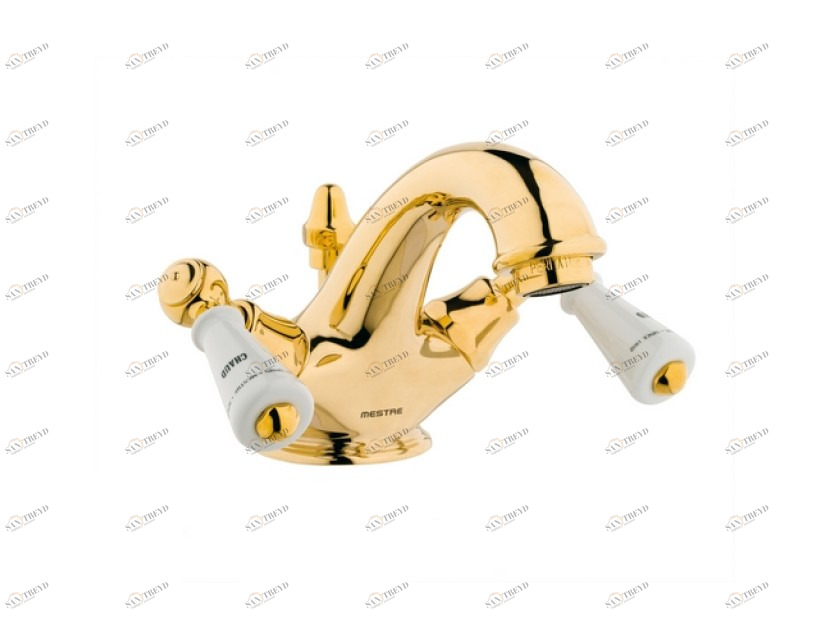 035005.M00.62 Смеситель для раковины на одно отверстие с фарфором Сатин никель Mestre RETRO