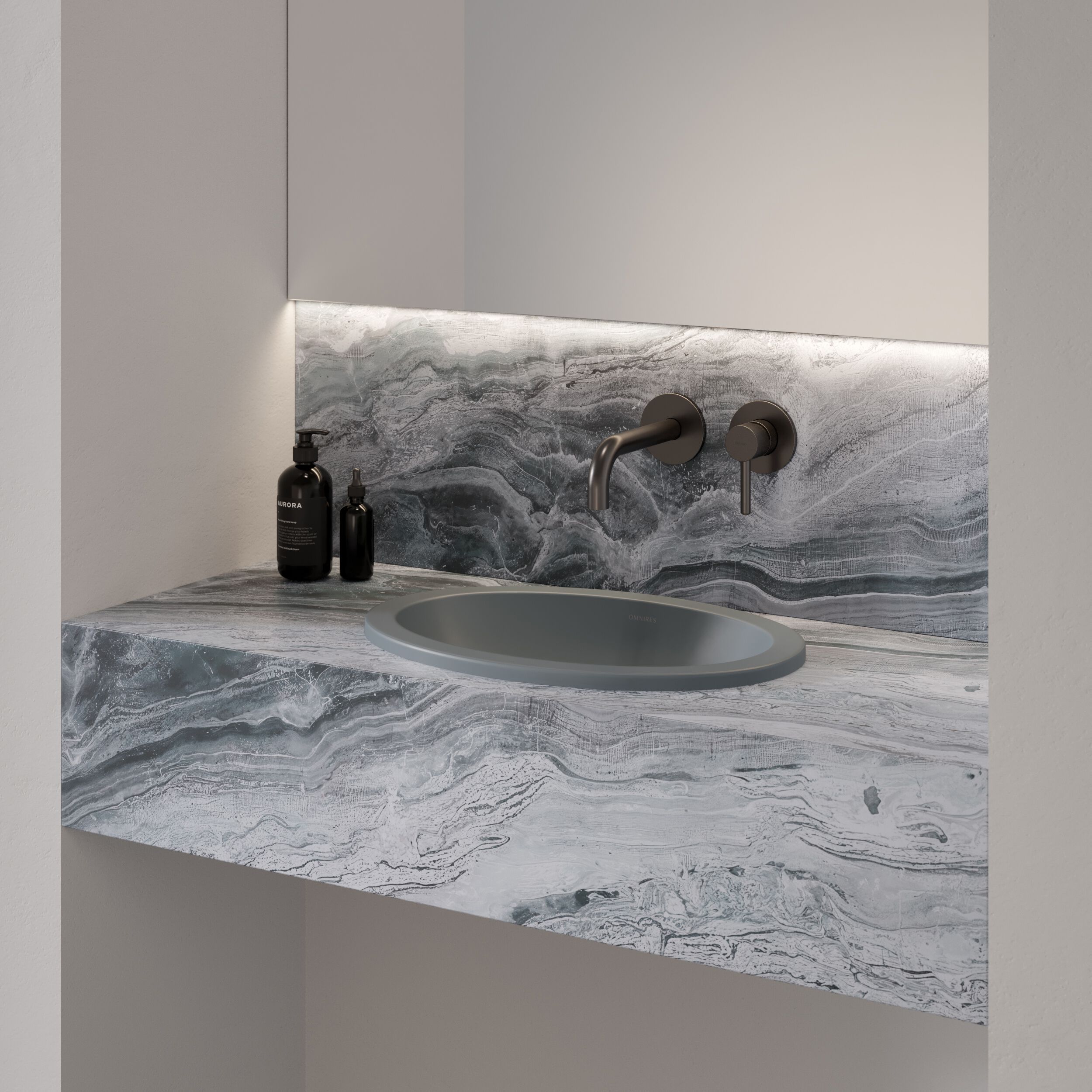 Встраиваемый умывальник из Овального композитного материала OMNIRES SHELL M+ SHELLUP ARCH-00152537 - Вид №41