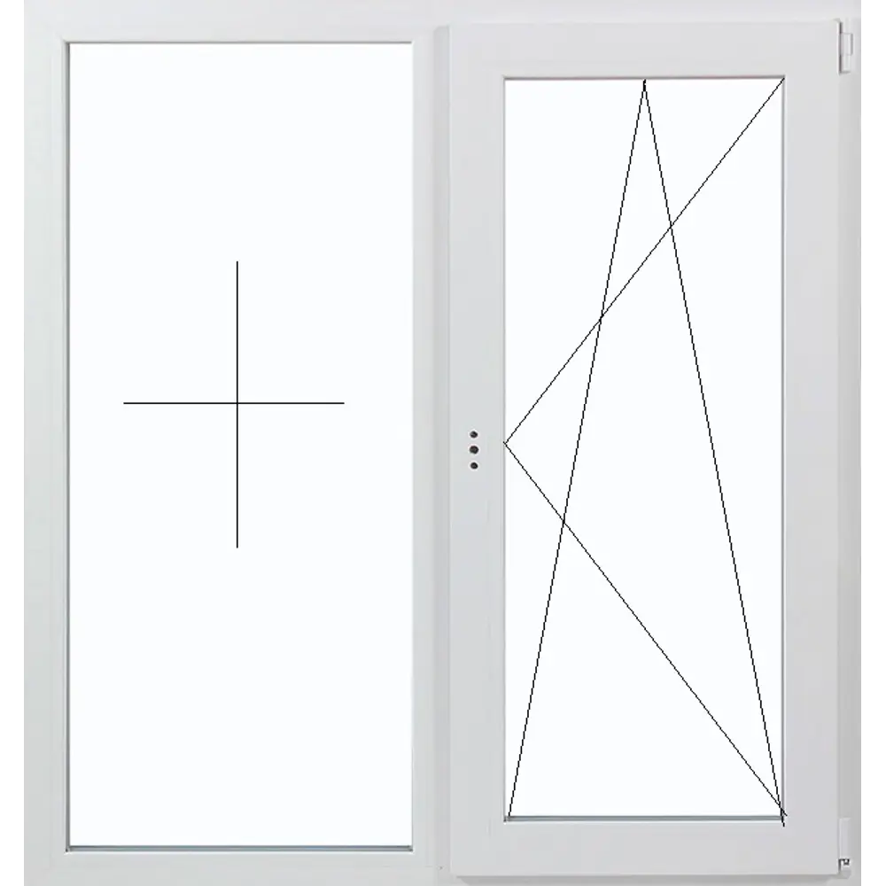 Пластиковое окно ПВХ Deceuninck двустворчатое 1200x1200 мм (ВхШ) двухкамерный стеклопакет белый/антрацит STLM-2160361