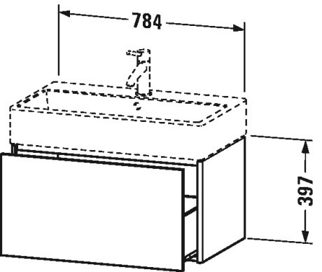 XS409509191 Тумбочка подвесная XSquare #XS4095 784 x 460 мм Серо-коричневый декор Duravit - Вид №1
