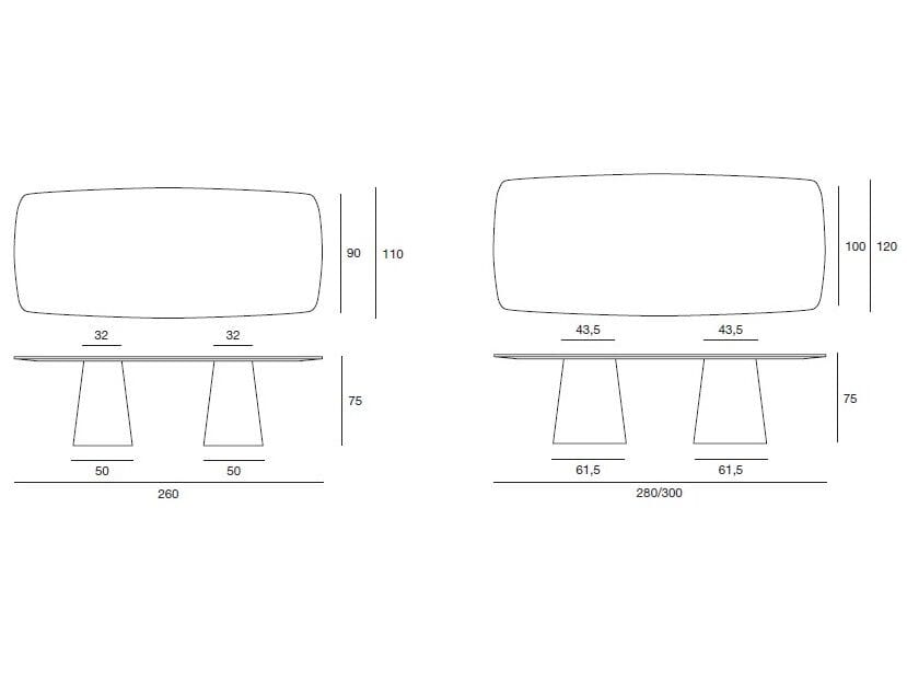 Обеденный стол с двойным гладким основанием Pacini & Cappellini Shell ARCH-00151582 - Вид №1
