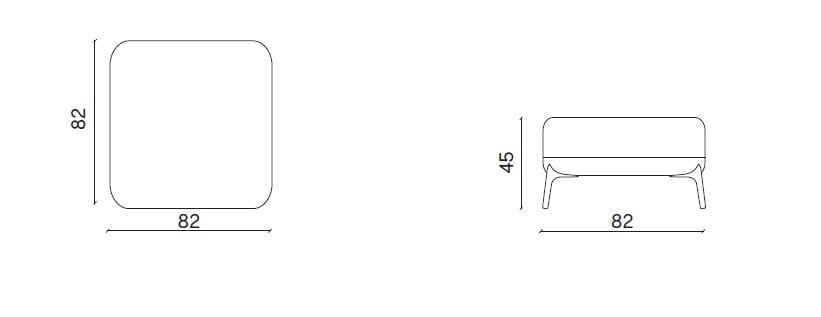 Квадратный съемный пуф из ткани Novamobili ARCH-00024083 - Вид №6