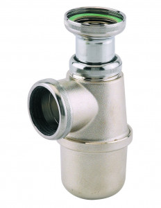 367200 008 00  Сифон для мойки, регулируемый от 50 до 100 мм, выход D 40 мм, качество NF, матовый никель Valentin Матовый Никель