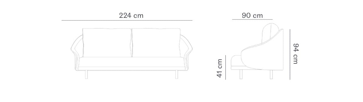 2-местный тканевый диван NORR11 Новая волна ARCH-00043717 - Вид №5