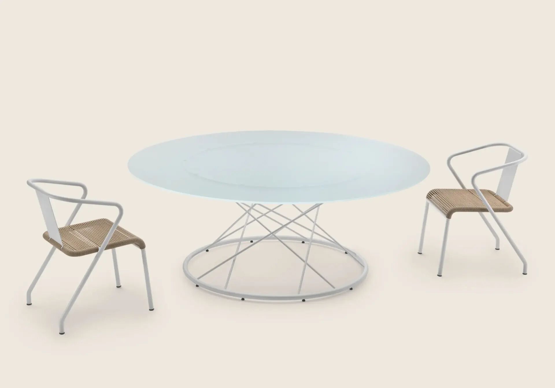 Круглый стальной садовый стол с порошковым покрытием Flexform Torcello Outdoor ARCH-00065802 - Вид №4