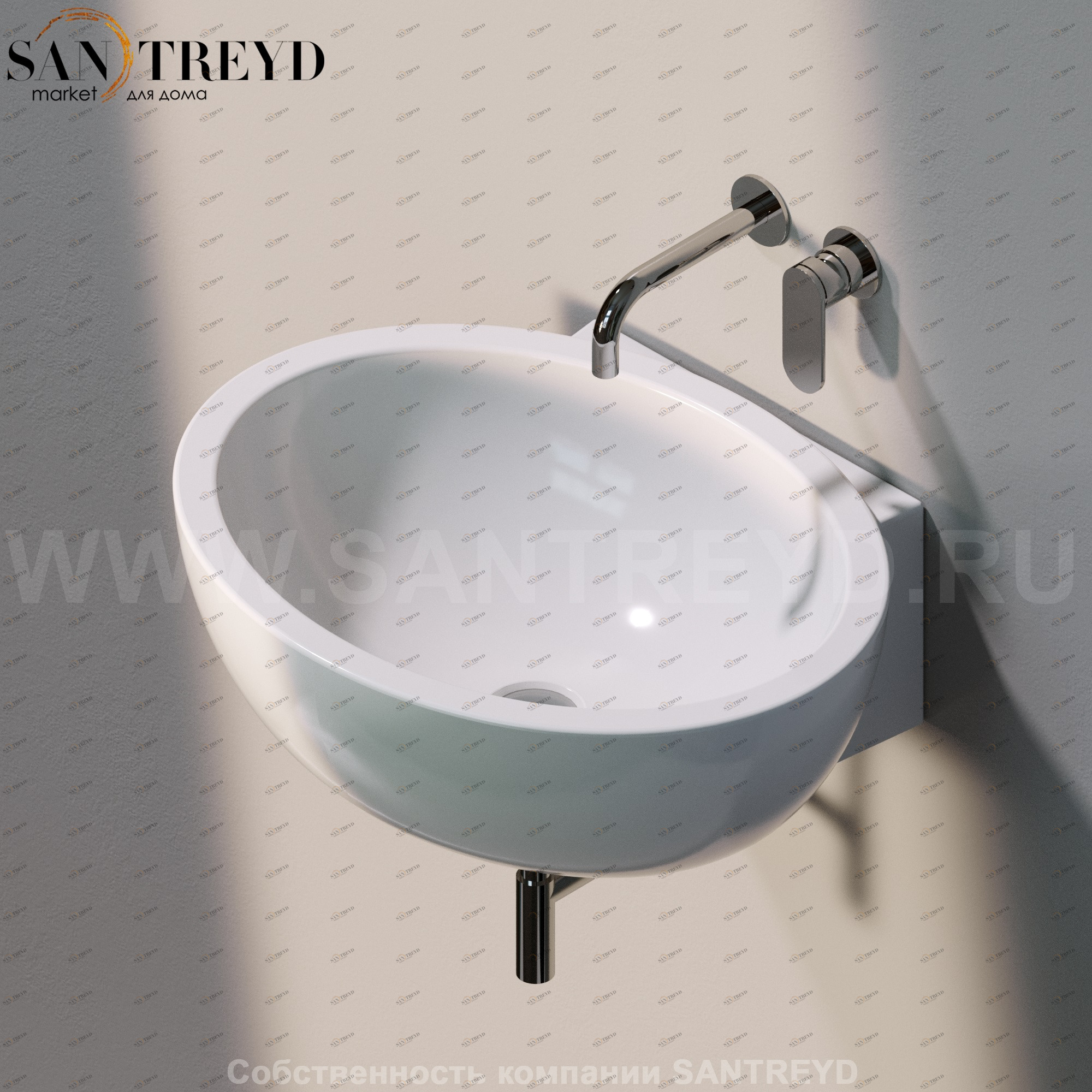 DP4829016 Подвесная раковина настенная овальная Ceramica Flaminia Dip белая