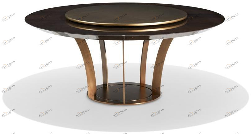 HUGUES CHEVALIER Круглый обеденный стол из дерева Paris sun-id-1426916