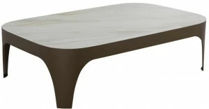 Tonin Casa Прямоугольный журнальный столик из стали и столешница из керамогранита