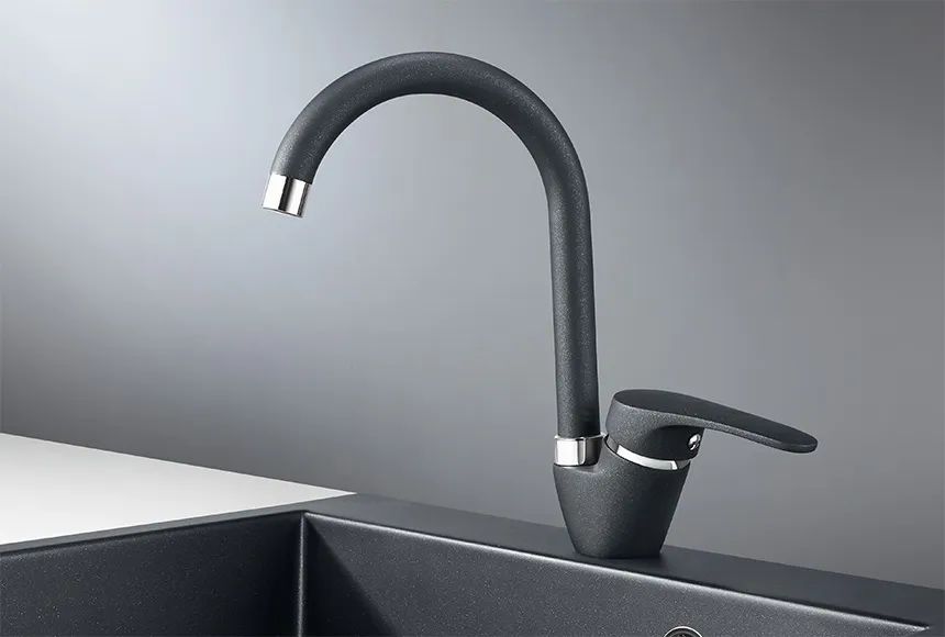 1024, ШВАРЦ (чёрный металлик), СМЕСИТЕЛЬ КУХОННЫЙ GRANULA 1024-ST170