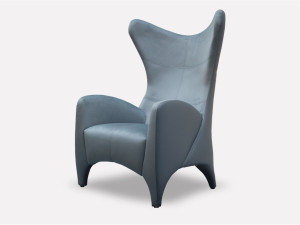 Кожаное кресло bergère с подлокотниками