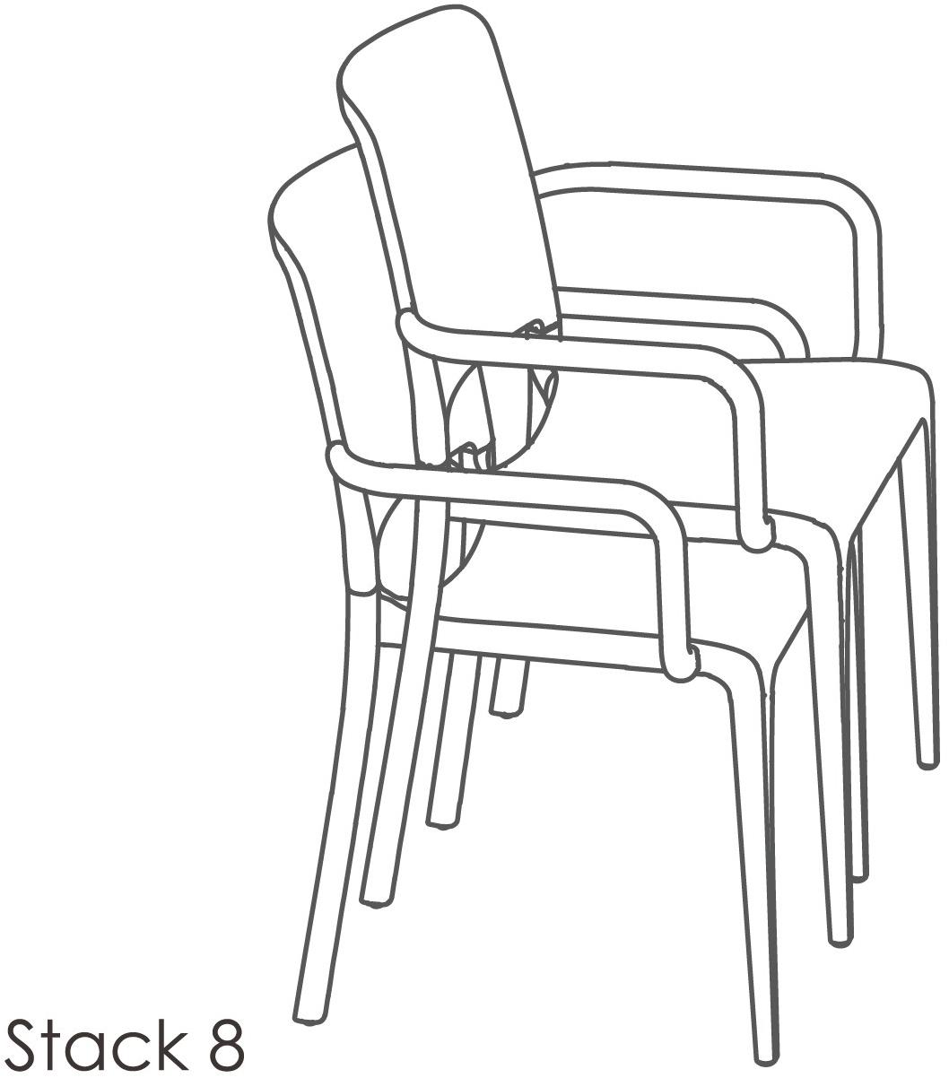 Ezpeleta Штабелируемый садовый стул из полипропилена с подлокотниками  Mn-hal00  - Вид №5