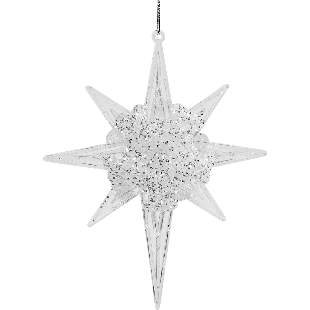 87036506 Елочная игрушка Звезда 15.5x12.5 цвет белый STLM-0954523 Santreyd  - Вид №1