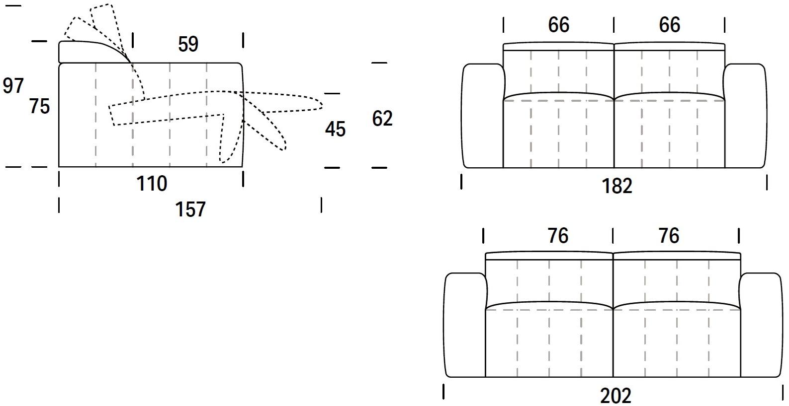 Felis 2-местный тканевый диван с подголовником Softliving sun-id-1355443 - Вид №9