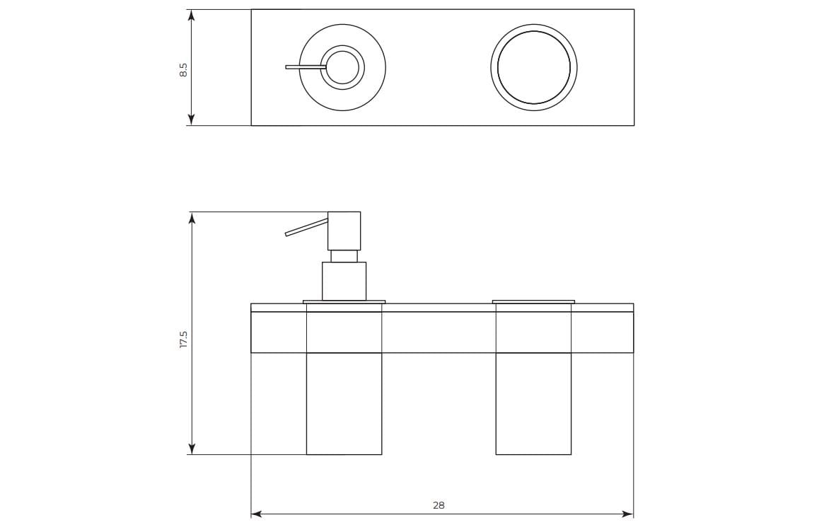 Дозатор мыла / держатель зубной щетки из латуни и Corian® Gaia Mobili Complements ARCH-00086150 - Вид №2