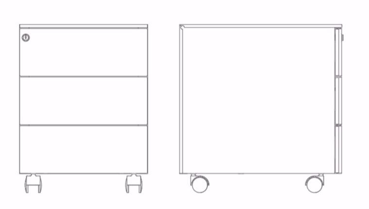 Dieffebi Офисный ящик из металла на колесиках Personal storage 9n1_0612r - Вид №13