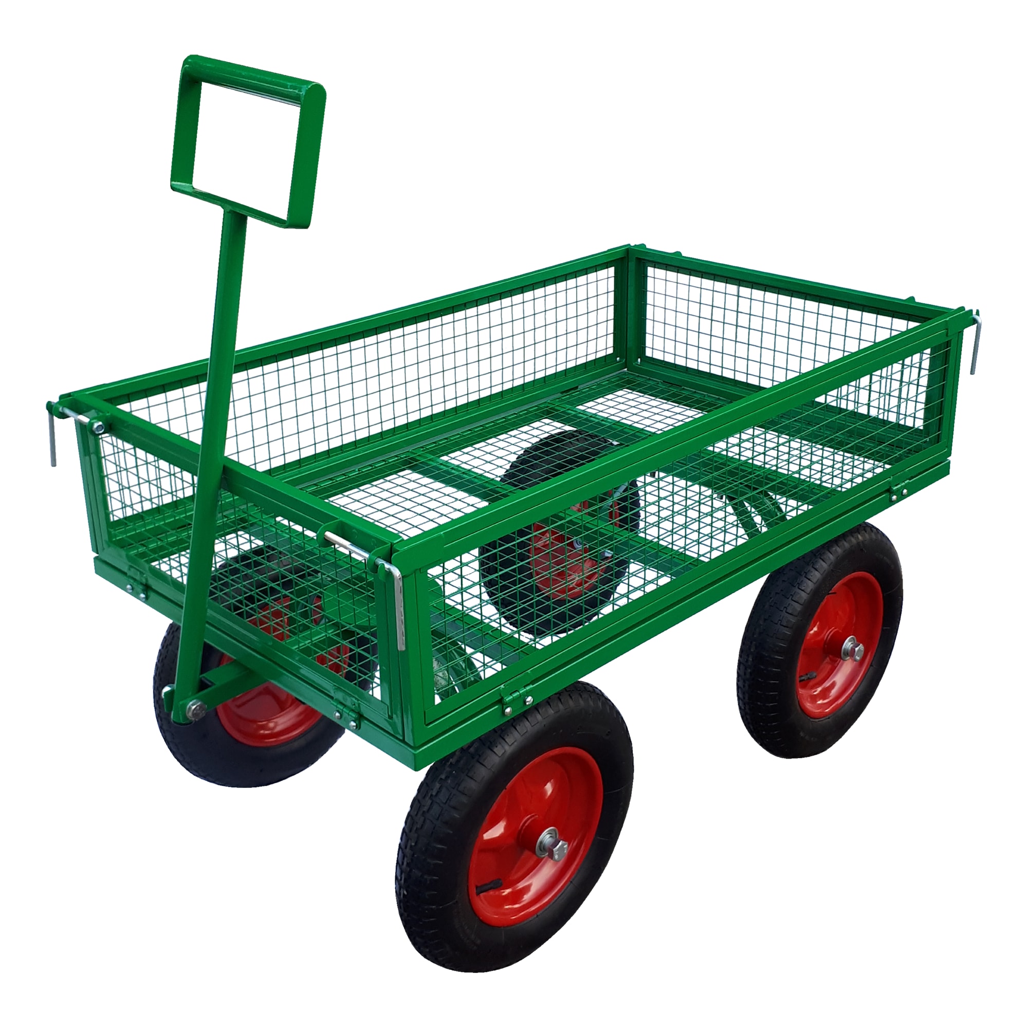 82814125 Тележка 4 колеса 102.5x62.5x98 см надутое колесо откидной борт Santreyd 