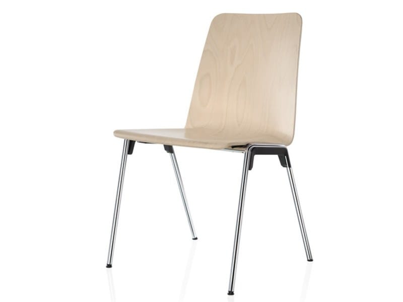 Штабелируемый стул из бука для залов ожидания Brunner герой ARCH-00119800 - Вид №1