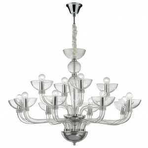 Люстра дизайнерская Tall прозрачная Casanova SP12 Trasparente IDEAL LUX ДИЗАЙНЕРСКИЕ, CASANOVA TRASPARENTE 057285 Прозрачный