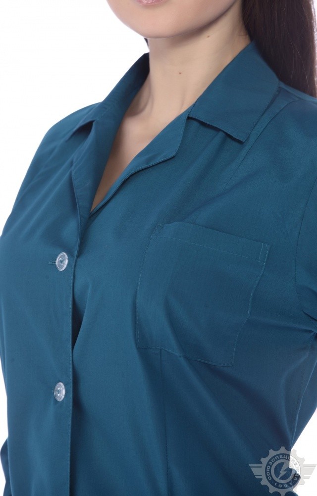 63275 Халат "Золушка" бирюза  Одежда для обслуживающего персонала  размер 62/158-164 Спецодежда  - Вид №6