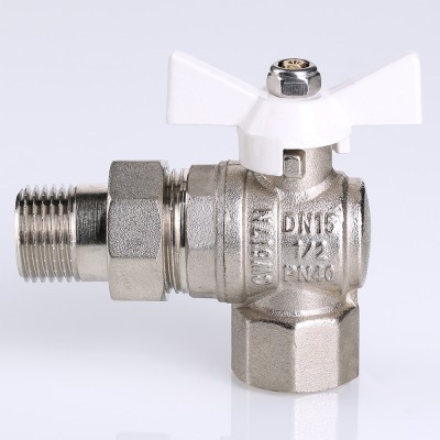 VT.228.NW.04 Кран шаровой VALTEC BASE угловой с полусгоном и белой ручкой Valtec 1/2"  - Вид №4