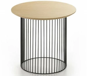 Kendo Mobiliario Низкий круглый журнальный столик из стали и дерева