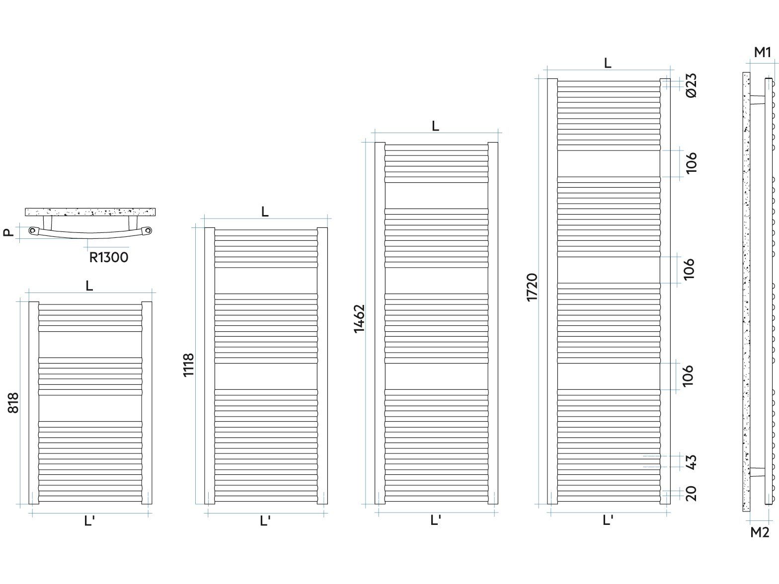 Хромированная сталь низкотемпературный радиатор для ванны Irsap ARCH-00145516 - Вид №4