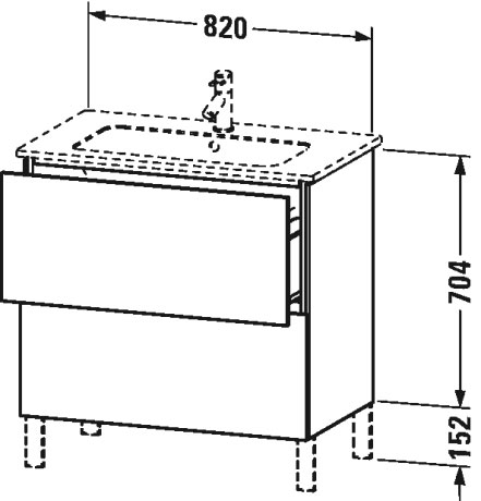 LC662607272 L-Cube Тумбочка напольная Дуб брашированный, натуральный шпон Duravit - Вид №2
