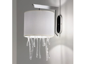 Светодиодный настенный светильник из стекла и ткани