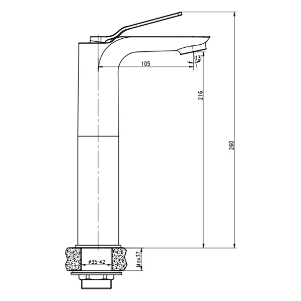 25-14P ADAM  Смеситель для умывальника  ARGO kran  - Вид №1