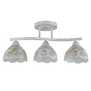 Люстра потолочная Ritter Ravenna 52515 8 3 лампы Е27 цвет белый/золото патина