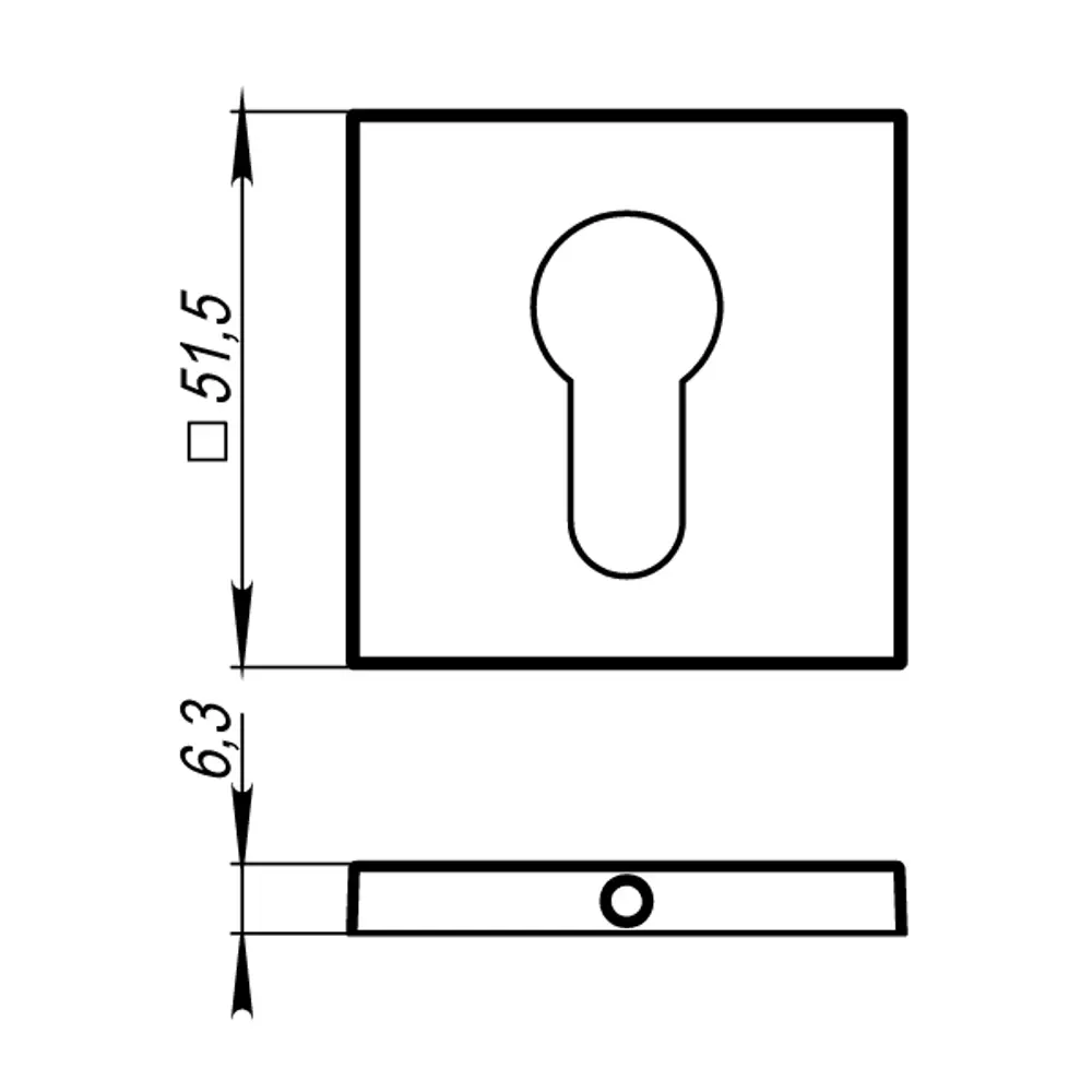 Накладка под цилиндр Armadillo ET.K.USS52 CP-8, ЦАМ, цвет хром STLM-2037325 - Вид №2