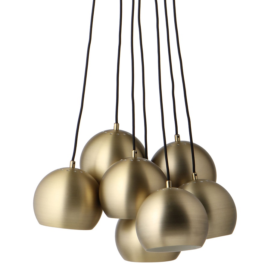 142318405001 Люстра ball, 7 плафонов, 120 см, матовая античная латунь Frandsen 
