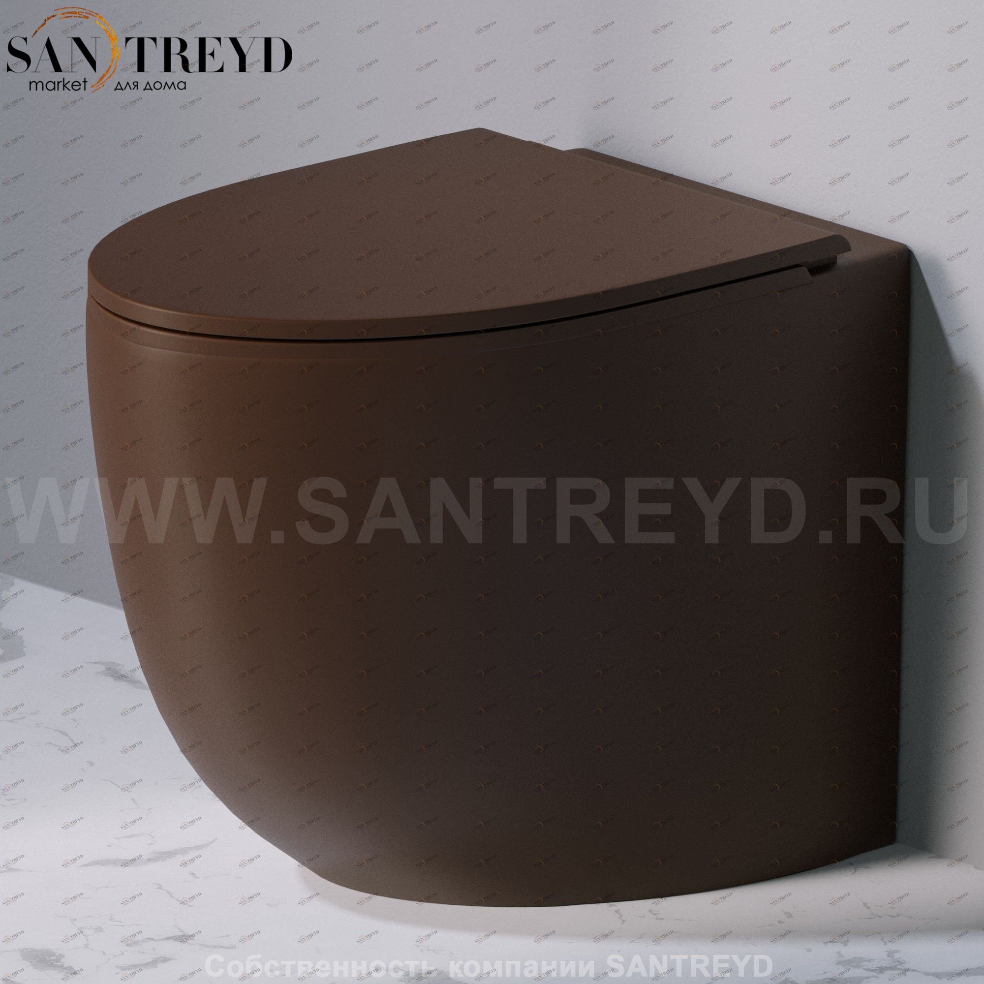 S557T0R0V7.107 Приставной унитаз напольный Коричневый A. e T. Italia Dot Италия AeT ITALIA DOT 2.0