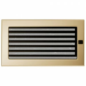 Вентиляционная решетка Kratki 17х30 с жалюзи (золото)