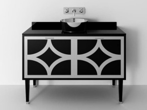 Деревянный шкаф для раковины с выдвижными ящиками