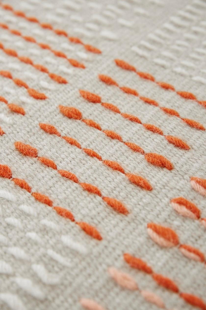 Прямоугольный коврик ручной работы из шерсти в полоску Backstitch Santreyd sun-id-1480274 - Вид №4