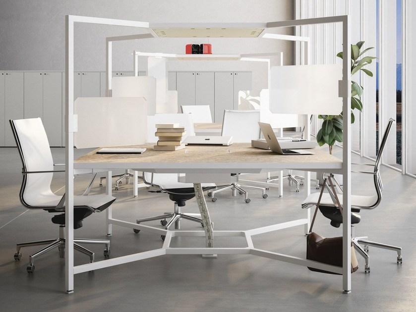 FANTONI Множественное рабочее место со звукопоглощающими перегородками для открытого пространства Hub sun-id-1471219 - Вид №11