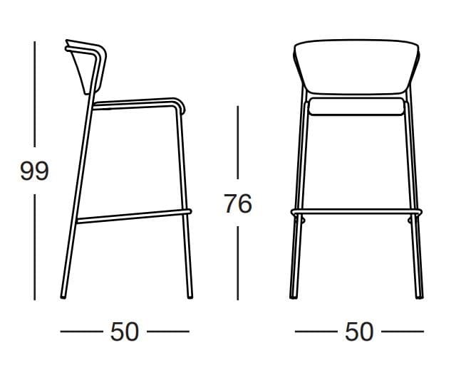 Ткань открытый высокий стул S-CAB Лиза ARCH-00088852 - Вид №5