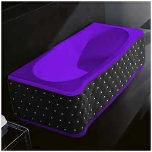 Ванна Gruppo treesse New Classic Young VTL-V6741-DX-KCS-F фиолетовая прямоугольная правая чёрная кожа кристаллы сваровски