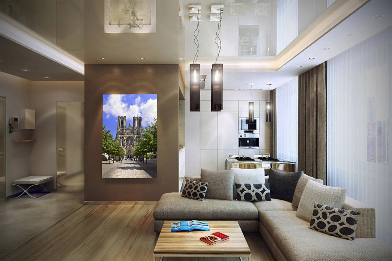 Панно на стену пластификация 31х50 см "Реймс" PANKOVSKY STUDIO ПЛАСТИФИКАЦИЯ 015868 Голубой;зеленый;разноцветный  - Вид №1