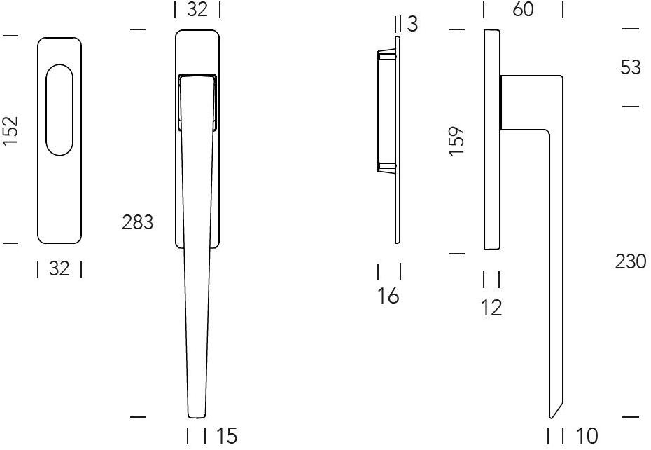 Reguitti Одиночная ручка из замака для подъема и скольжения Wonder A113mdq01** - Вид №2