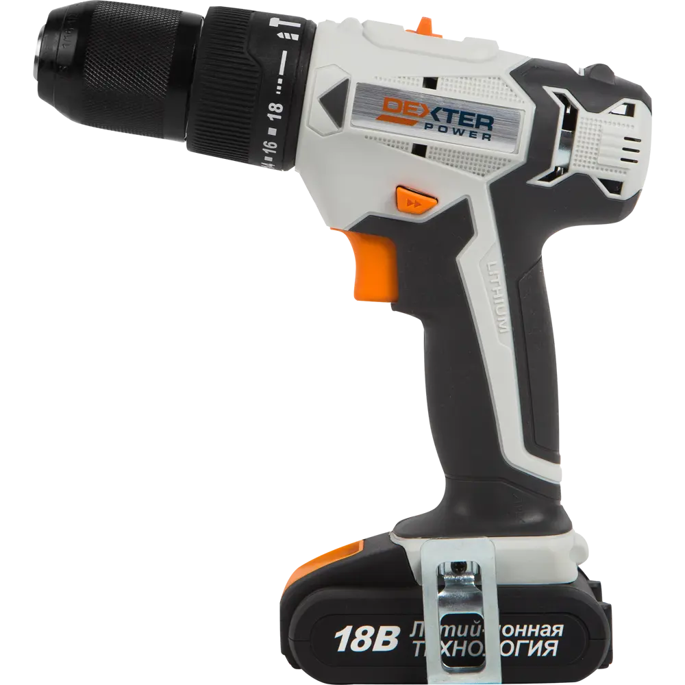 Дрель-шуруповерт ударная аккумуляторная Dexter Power CDI219LD.Q, 18 В Li-Ion 2 Ач STLM-2120600 - Вид №1