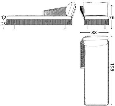 Varaschin Садовая кушетка из алюминия с порошковым покрытием Tibidabo sun-id-1386272 - Вид №14