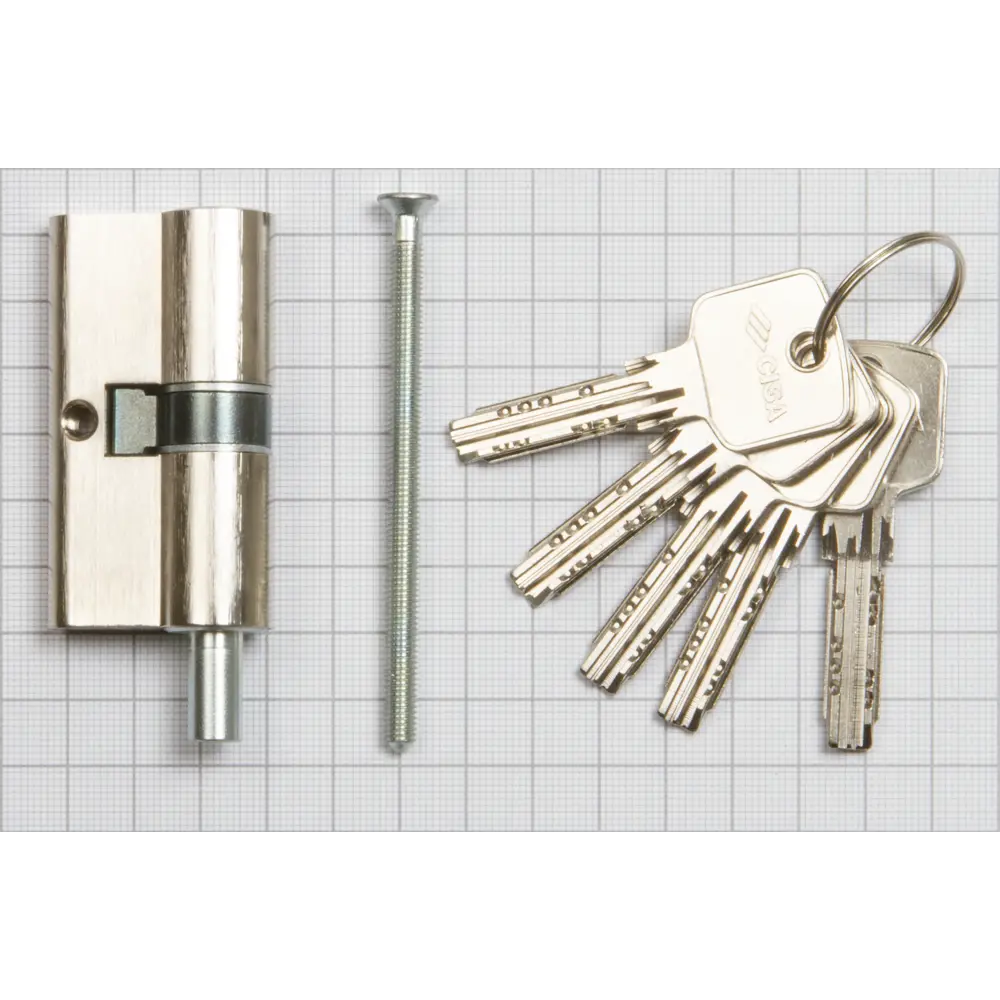 Цилиндр Cisa Astral ОА312-13.12, 35x35 мм, ключ/шток, цвет никель, без вертушки STLM-2200760 - Вид №2