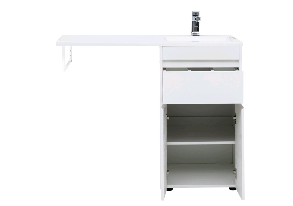 Тумба с раковиной Aquanet Токио 110 R белый (подвесная, 1 ящик) 0023691500235498 - Вид №8