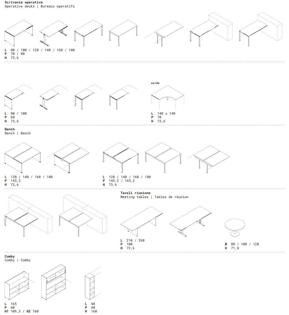 Секционный прямоугольный стол Las Mobili Oxi ARCH-00148587
