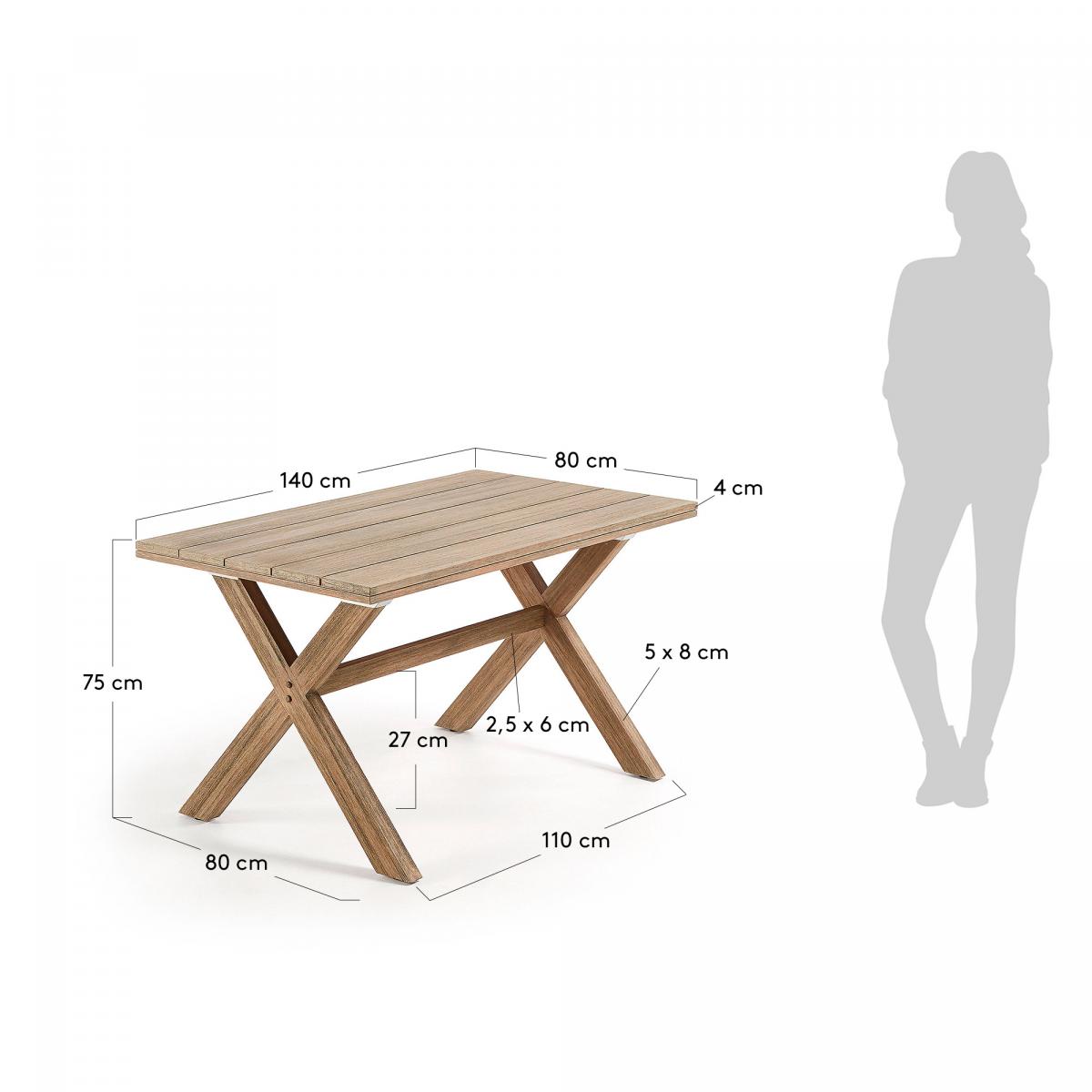 067661 Стол 80х140 эвкалипт La Forma Brilliant  - Вид №4