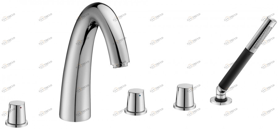 E18876-CP Смеситель для ванны/душа для нижней подводки на пять отверстий Jacobdelafon ELEVATION Santreyd