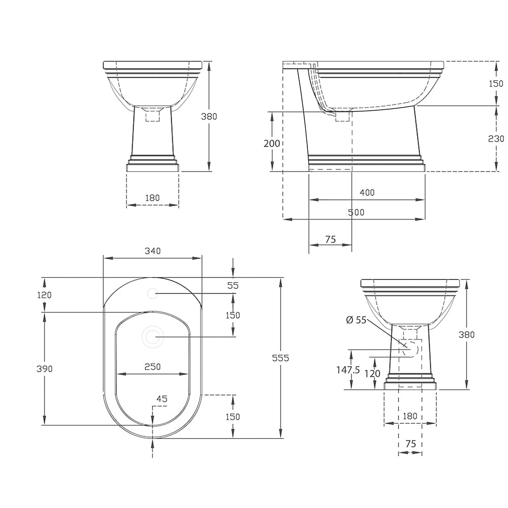 IMSR156 Биде Astoria Deco Black Sapphire Imperial  - Вид №3